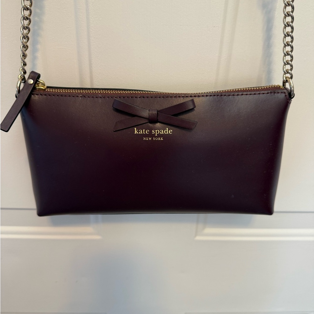Kate Spade Dark Purple Crossbody Bag with Chain